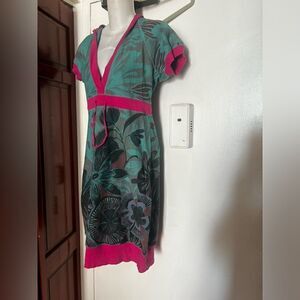 Custo sweater dress floral jungle hoodie flower trees